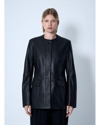 TOTEME - Collarless Leather Jacket - Lyst