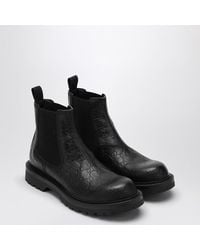 Gucci - Leather Ankle Boot With Web Detail - Lyst