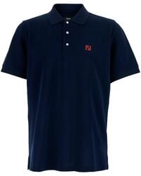 Fendi - Polo With Classic Collar And Logo On The Front - Lyst