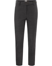 Brunello Cucinelli - Stretch Virgin Wool Cigarette Trousers With Jewellery - Lyst