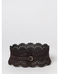 Alaïa - Perforated Nubuck Leather Bustier Belt - Lyst