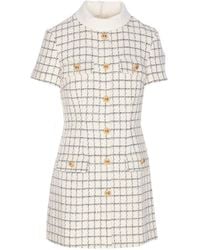 Self-Portrait - Self Portrait Check Boucle' Mini Dress - Lyst