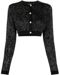Versace - Barocco Lurex Cropped Cardigan - Lyst