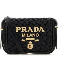 Prada - Raffia Crossbody Bag - Lyst