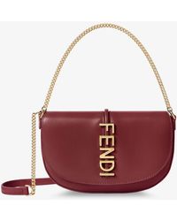 Fendi - Wallet On Chain Graphy Leather Crossbody Bag - Lyst