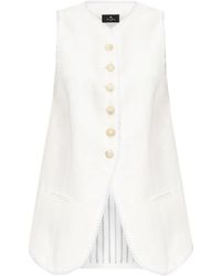 Etro - Button-Down Waistcoat With Trims - Lyst