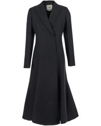 Fendi - Flared Double-Breasted Coat With Peak Revers - Lyst