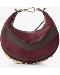 Fendi - Graphy Mini Leather Handbag With Metal Lettering Logo - Lyst