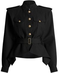 Balmain - Wool Belted Jacket - Lyst