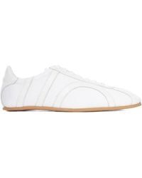 TOTEME - Leather-Panel Lace-Up Sneakers - Lyst
