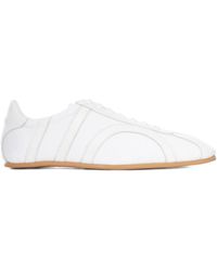 TOTEME - Leather-Panel Lace-Up Sneakers - Lyst