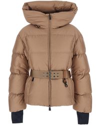 Moncler - 'Nisene' Down Jacket With Buckled Belt On The Fr - Lyst