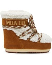 Moon Boot - Shearling Lace Up Boots - Lyst
