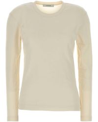 Lemaire - Cream Cotton T-Shirt - Lyst