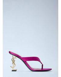 Saint Laurent - Opyum Satin Thong Mule Sandals - Lyst