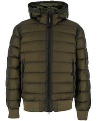 C.P. Company - Down Jacket With Fixed Hood And Goggle Detail - Lyst