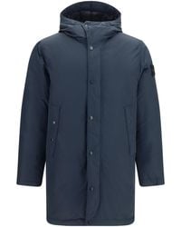 Stone Island - Long Down Jacket Polyester - Lyst