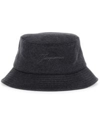 Jacquemus - 'Le Bob Cachemiro' Bucket Hat With Logo Lettering Embroidery On The Front And Ribbed Brim - Lyst