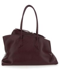 The Attico - 'La Passeggiata' Bordeaux Shoulder Bag With Two Top Handles - Lyst