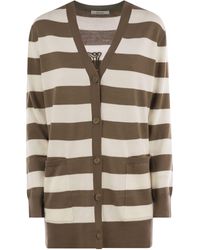 Max Mara - Stripes V Neck Cardigan - Lyst