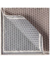 Brunello Cucinelli - Pocket Square With Chevron Motif And Geometric Print - Lyst