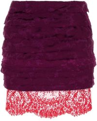 Saint Laurent - Tyrian Purple Jacquard Mini Skirt - Lyst