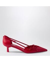 Prada - Leather Side-Open Pumps - Lyst