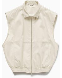 1989 STUDIO - Light Cream Gabardine Zip Up Vest - Lyst
