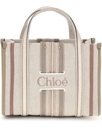 Chloé - Chloé Small Woody Loop Canvas Tote Bag - Lyst