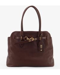 Miu Miu - Aventure Leather Handbag With Front Lettering Logo - Lyst