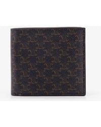 Celine - Triomphe Coated Canvas And Leather Bifold Wallet - Lyst