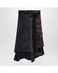 Prada - Patchwork Faille Wrap Skirt - Lyst