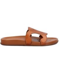 Celine - Triomphe Suede Leather Slides - Lyst