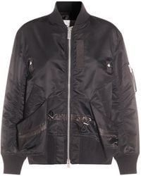 Sacai - Jacket With Ruffled Hem And Adjustable Drawstring Waist - Lyst