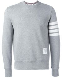Thom Browne - 4Bar Cotton Crewneck Sweatshirt - Lyst