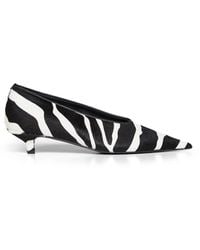 TOTEME - Zebra-Print Pony Hair Sharp Kitten-Heel Pumps - Lyst