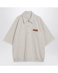 Bottega Veneta - Sea Salt Mãlange Cotton Polo - Lyst