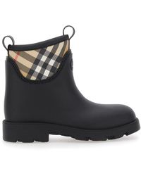 Burberry - 'Marsh' Ankle Boots With Embossed Ekd Logo And Check Motif - Lyst