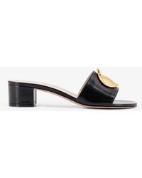 Dior - Dior Leather Sandals With Dior Medaillon Logo - Lyst