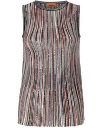 Missoni - Striped Top Decorated With Sequins - Lyst