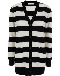 Max Mara - 'Fiemme' And Cardigan With Rear Embroidery And All-Over Striped Motif - Lyst