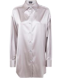 Tom Ford - Stretch Silk Satin Relaxed Fit Shirt - Lyst