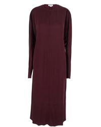 Stella McCartney - Bordeaux Midi Dress With Cape Sleeves And Cut-Out On The Front - Lyst