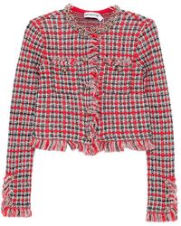 Self-Portrait - Self Portrait Check Motif Jacket - Lyst