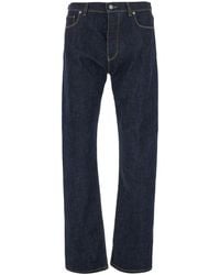 Fendi - Jeans With Logo Patch On The Back And Contrasting Stitching - Lyst