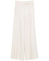 Max Mara - "Badesse" Linen High Waisted Long Trousers - Lyst