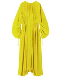 Lanvin - Crew-Neck Midi Dress With Draped Detail - Lyst