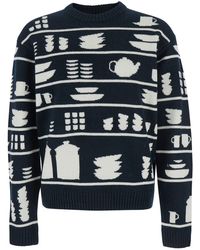JW Anderson - And Crewneck Sweater With Tableware Motif - Lyst