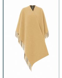 Burberry - Blanket Style Wool Cape With House Check Logo - Lyst