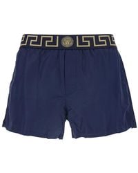 Versace - Swimsuit Shorts With Greca Detail - Lyst